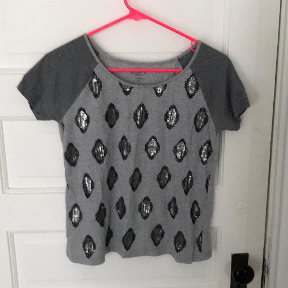 Loft baseball tee with sequins